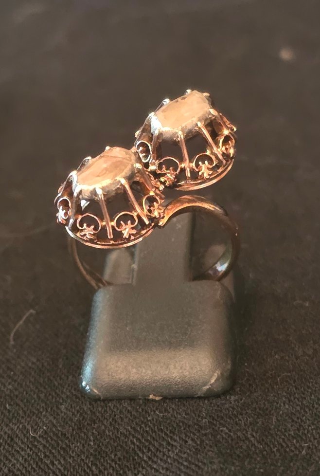 Bague en or et diamants rose 19 ème siècle -photo-4