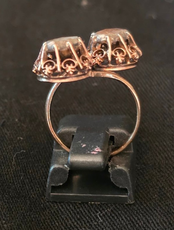 Bague en or et diamants rose 19 ème siècle -photo-2