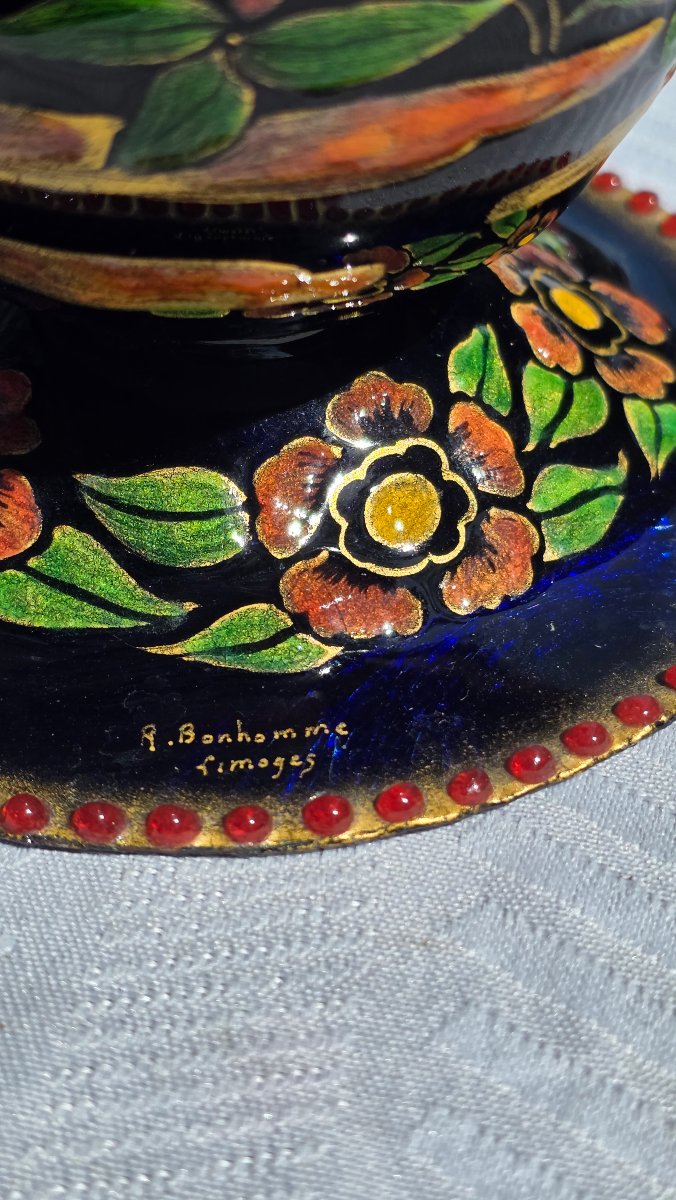 Enameled Copper Vase, Circa 1950, René Bonhomme, Limoges-photo-6