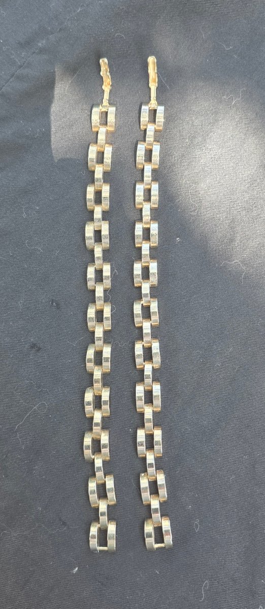 Pair Of Gold-plated Tank Bracelets, Circa 1940-photo-2
