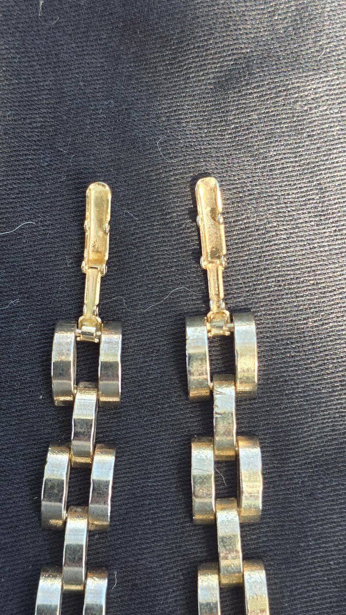 Pair Of Gold-plated Tank Bracelets, Circa 1940-photo-3