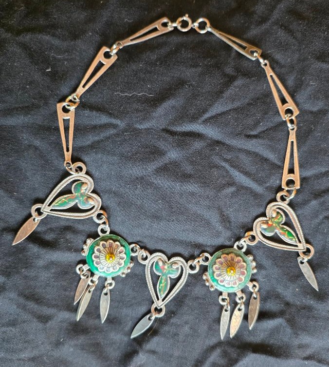 Enameled Necklace With Pendants, Designed By Dlh