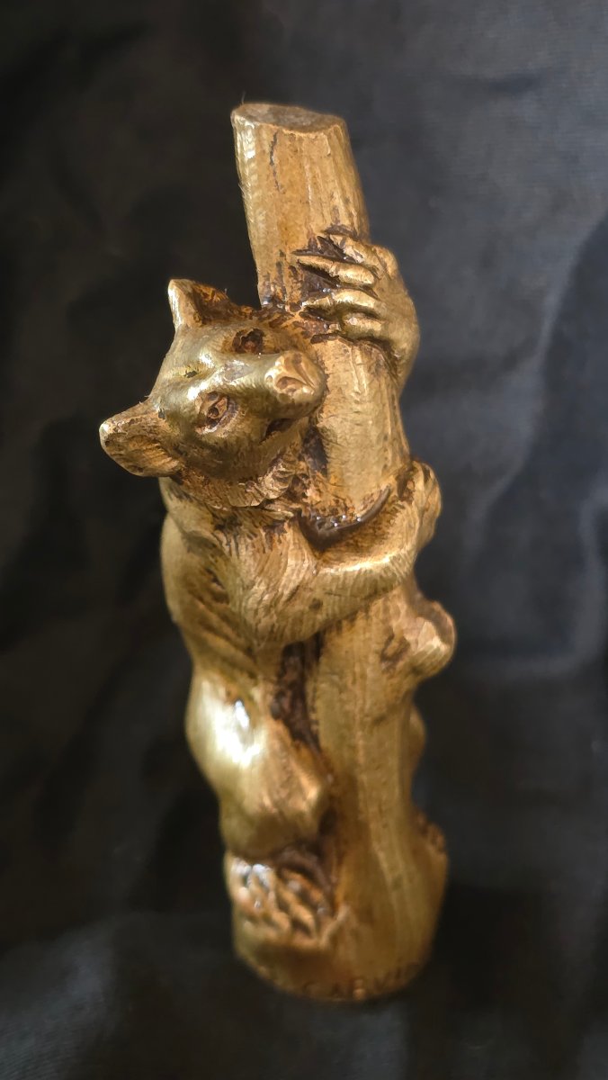 Sceau en bronze ours signe Louis carvin-photo-2