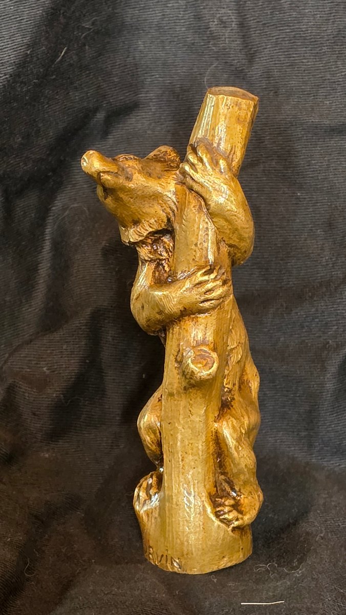 Sceau en bronze ours signe Louis carvin-photo-1
