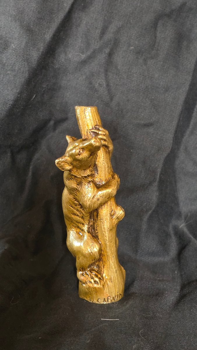 Sceau en bronze ours signe Louis carvin-photo-2