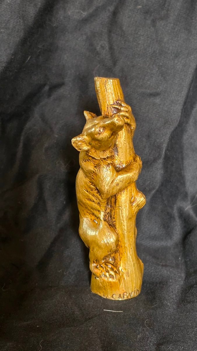 Sceau en bronze ours signe Louis carvin