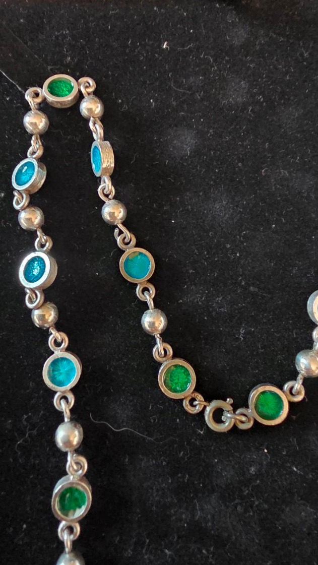 Collier en argent et émail  art deco-photo-2