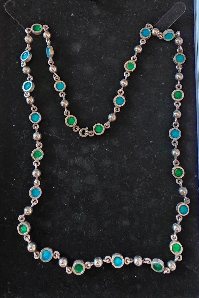 Collier en argent et émail  art deco
