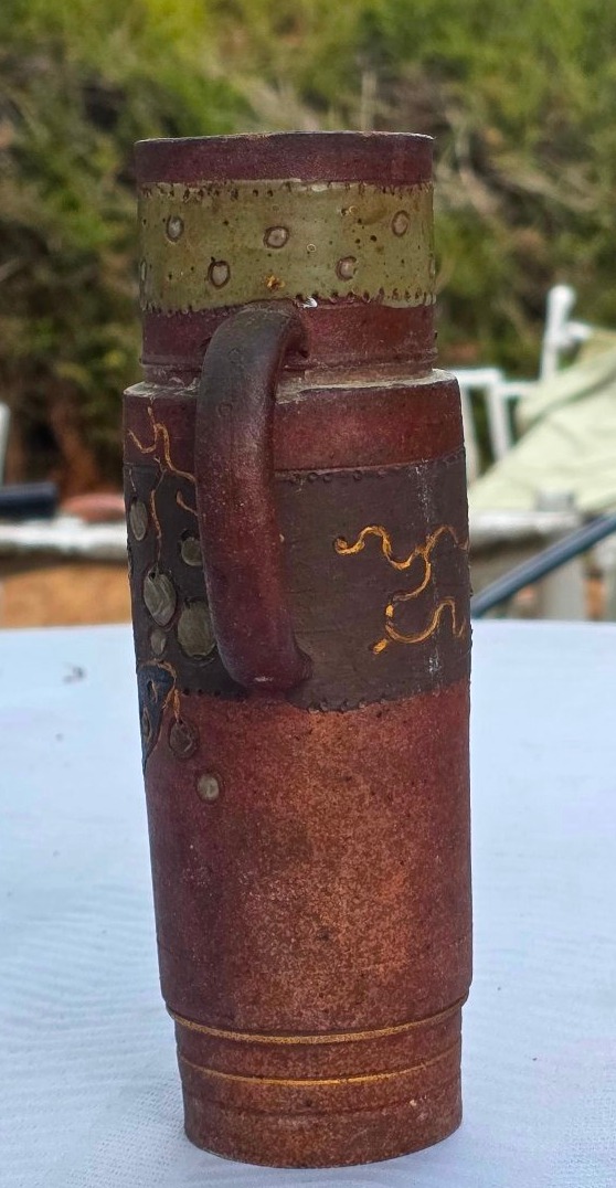 Ernest Chaplet: Glazed, Incised Stoneware Pitcher With Butterfly Design -photo-3
