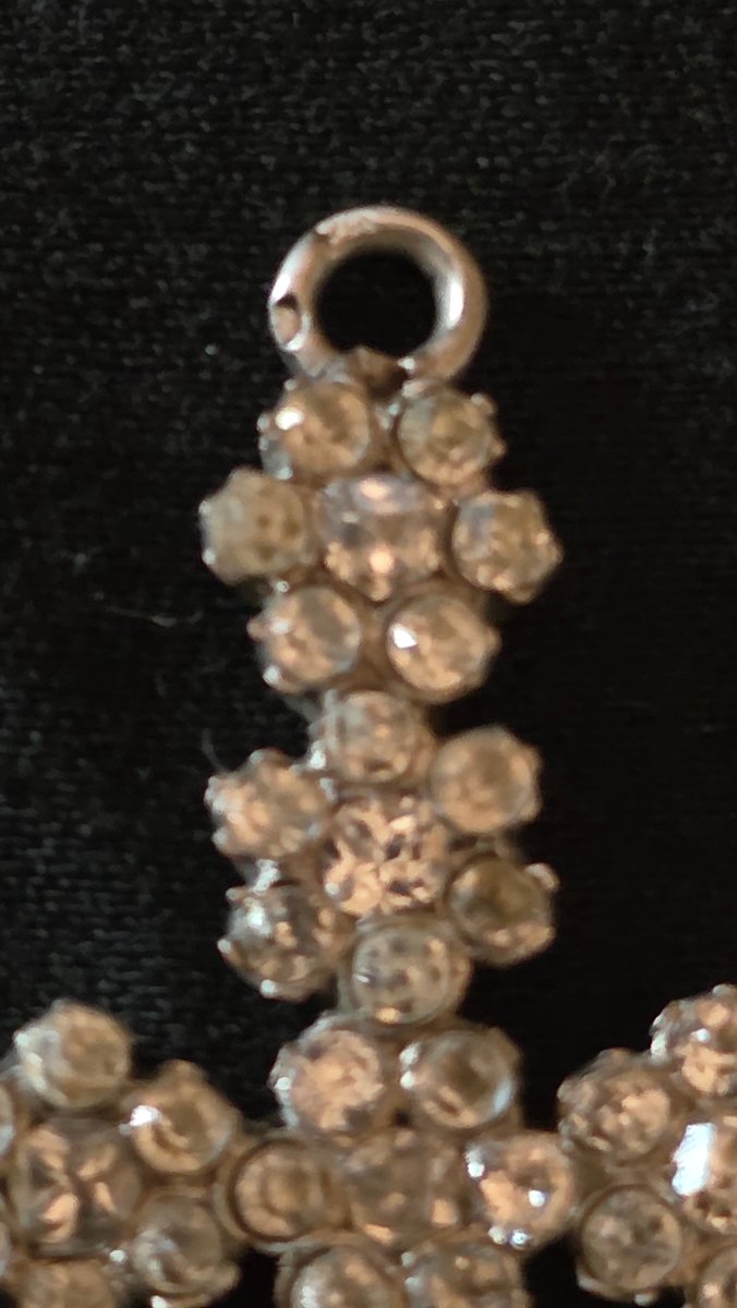 Croix en argent et pierres du Rhin 19 ème siècle -photo-4