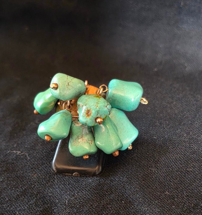 Bague en or et pampilles de turquoise -photo-6