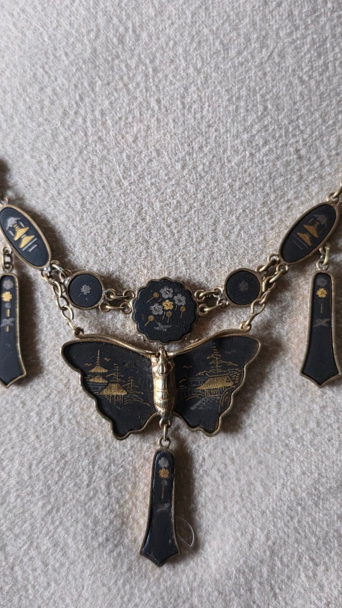 Collier japonnais décor papillon-photo-3