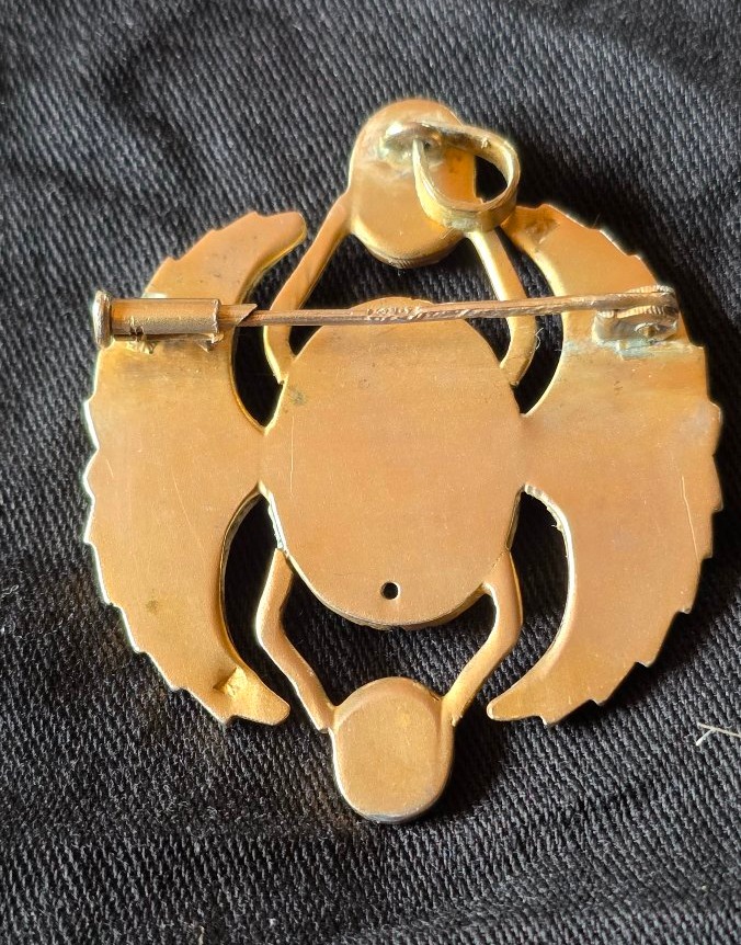Pendentif  scarabee en argent, corail et lapis  -photo-3