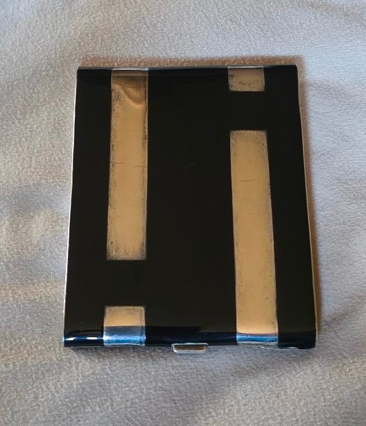 Art Deco-style Black Lacquer Cigarette Case-photo-2