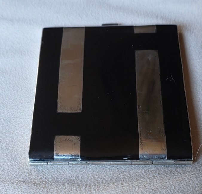 Art Deco-style Black Lacquer Cigarette Case-photo-2