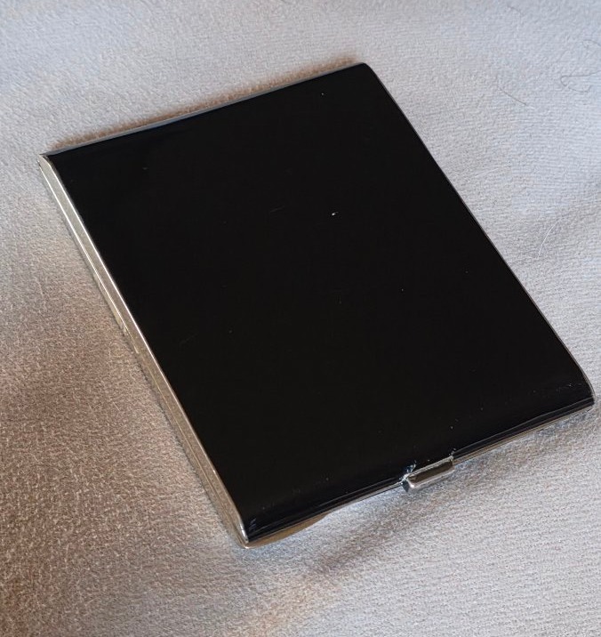 Art Deco-style Black Lacquer Cigarette Case-photo-3