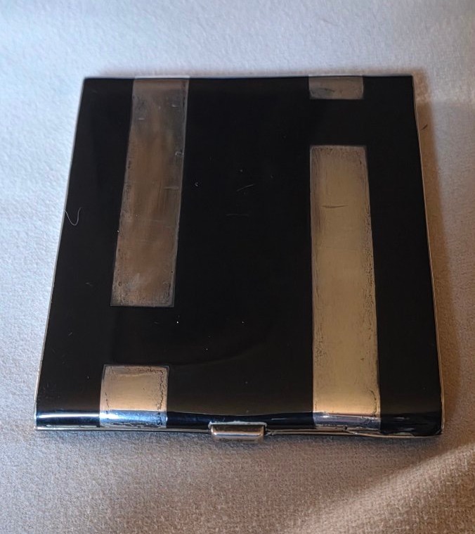 Art Deco-style Black Lacquer Cigarette Case-photo-5