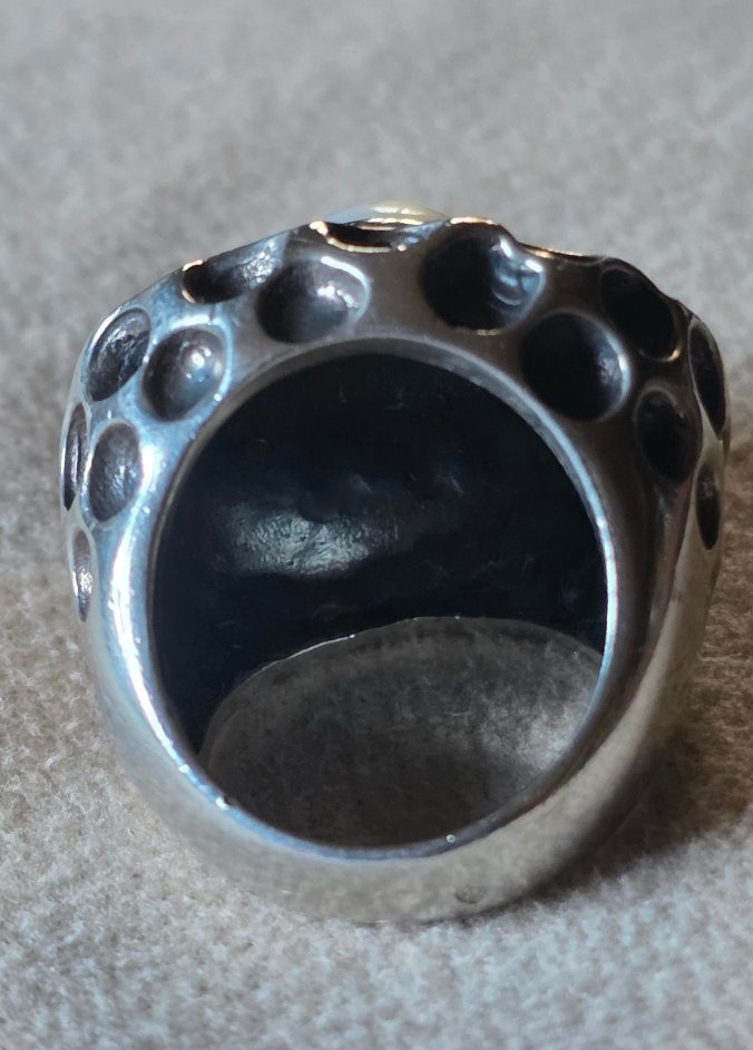 Silver Ring With A Half-pearl, 20th Century -photo-3