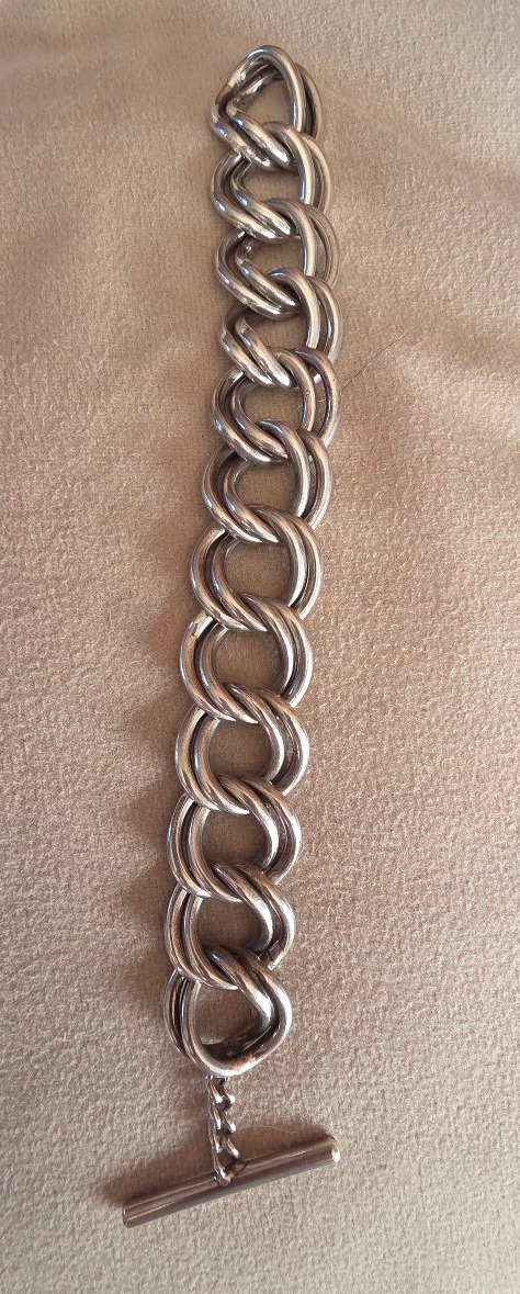 Vintage Double-link Silver Bracelet-photo-2