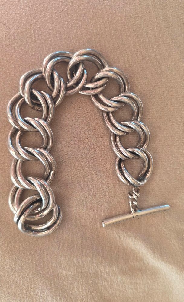 Vintage Double-link Silver Bracelet-photo-3