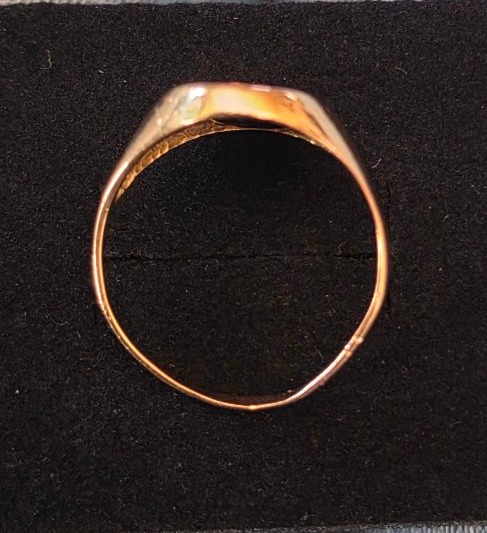 Chevalière d homme or ,onyx et diamants 19 ème -photo-4