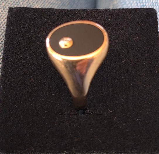 Chevalière d homme or ,onyx et diamants 19 ème -photo-2