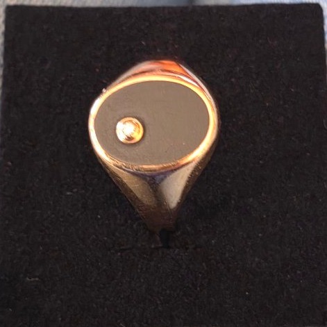 Chevalière d homme or ,onyx et diamants 19 ème -photo-4
