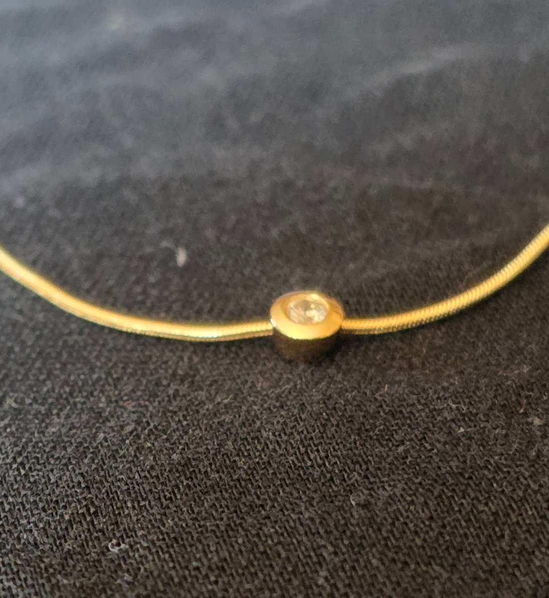 Gold Necklace Set With A Solitaire-photo-2