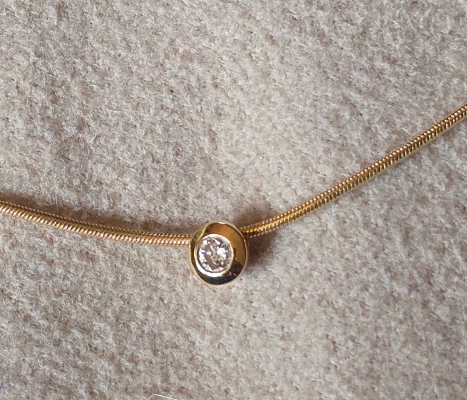 Gold Necklace Set With A Solitaire-photo-4