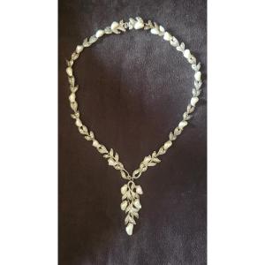 Collier En Argent Et Nacre Art Nouveau