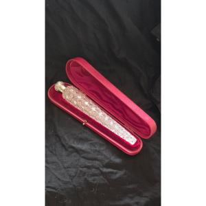 Large Crystal And Silver Bottle In Its Case