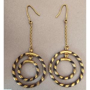 Paire de boucle d oreille  torsadée or 