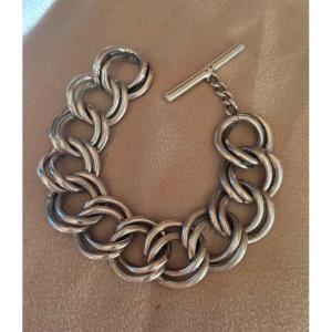 Bracelet en argent a double maillons vintage