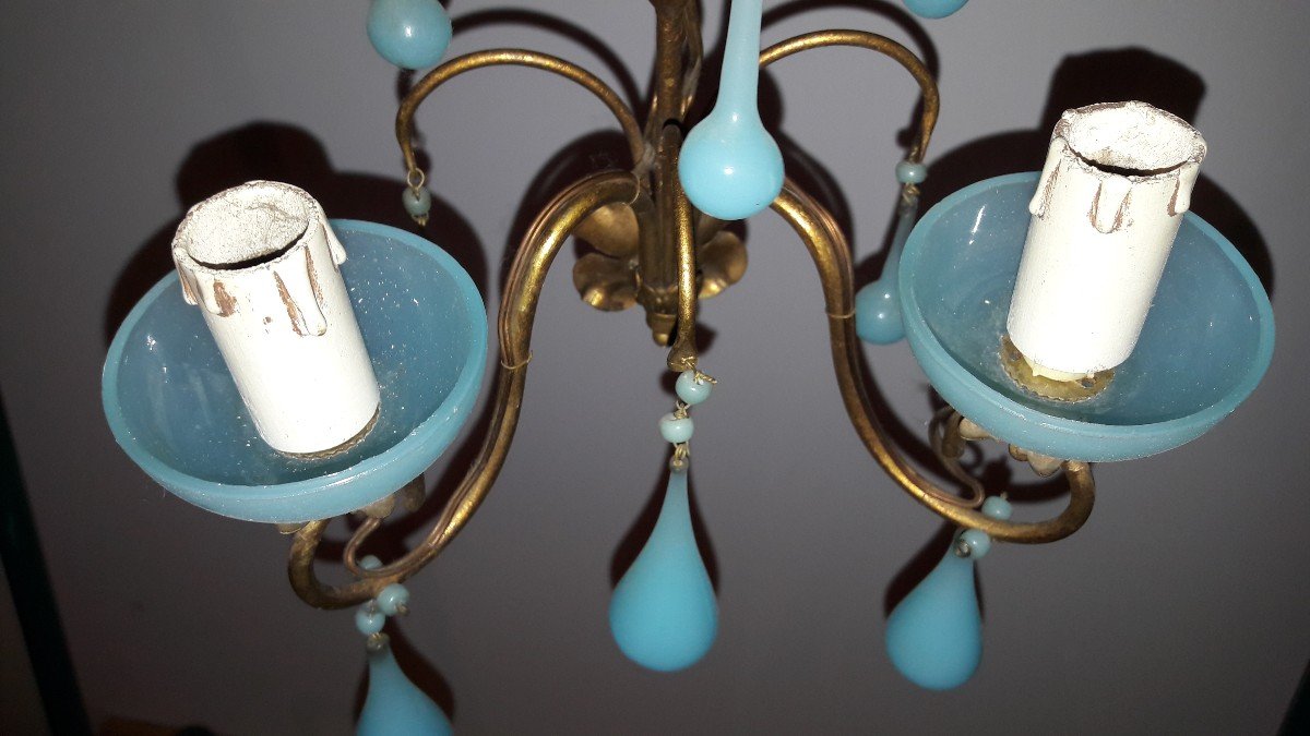 Deux Appliques En Opaline De Murano-photo-3