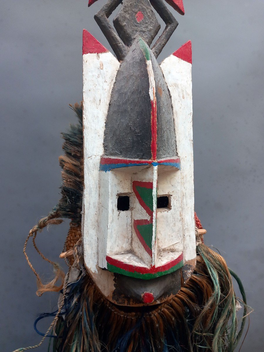 Grand Masque Kanaga Dogon Mali Avec Sa Coiffe-photo-3