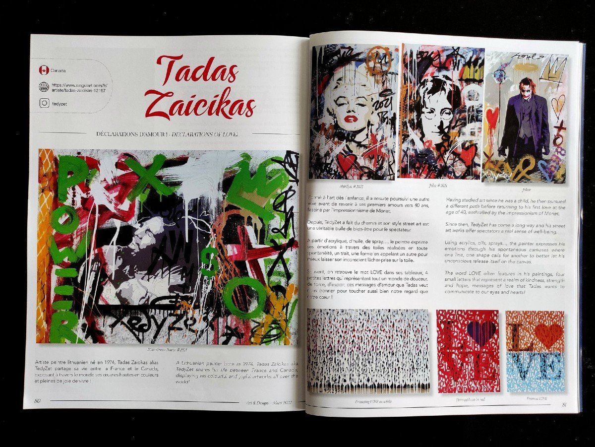 Tadas Zaicikas Portrait, Acrylic And Media On Canvas, Basquiat Style. -photo-2