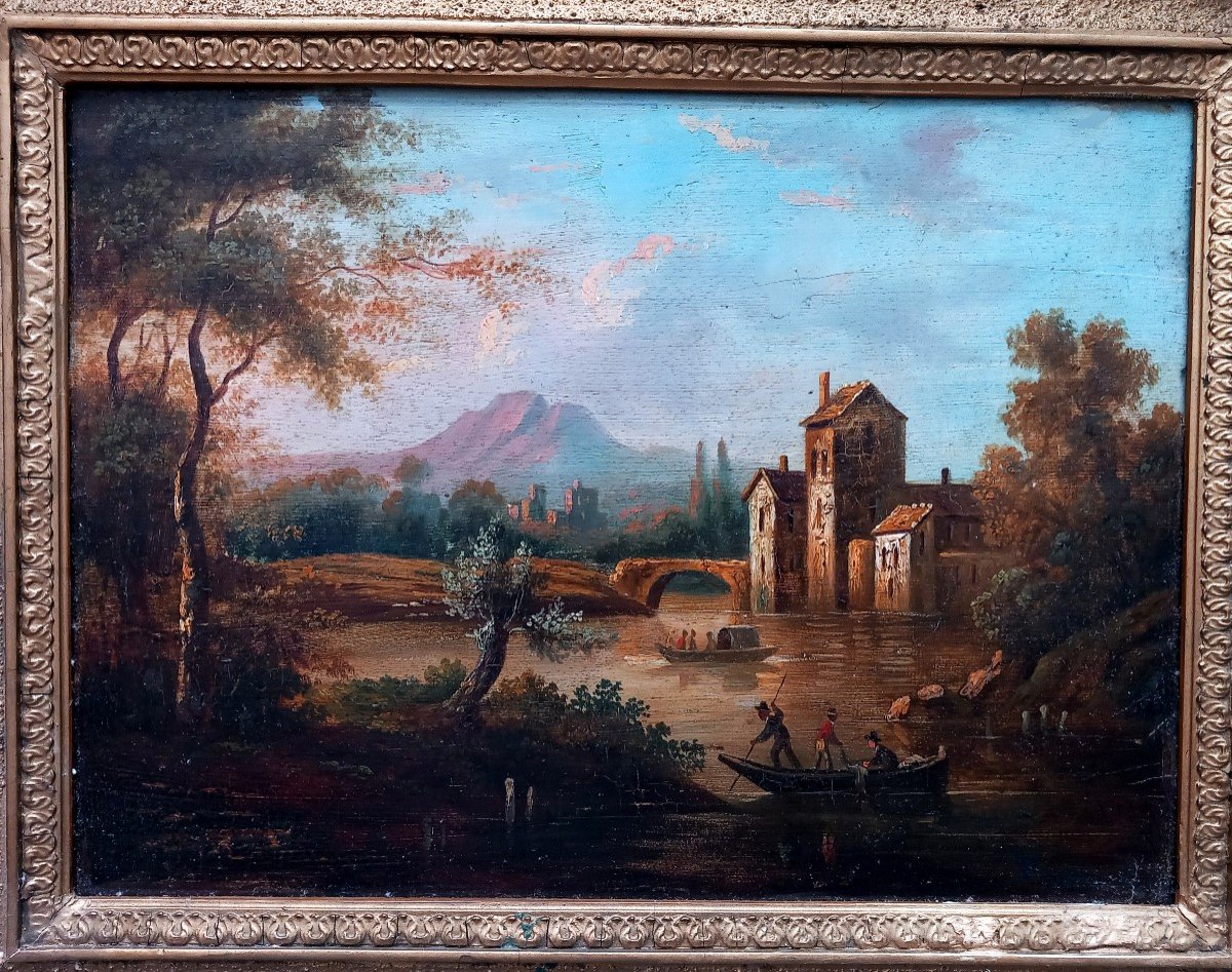  Dumoutier. Pair Of Landscapes On Panels-photo-2