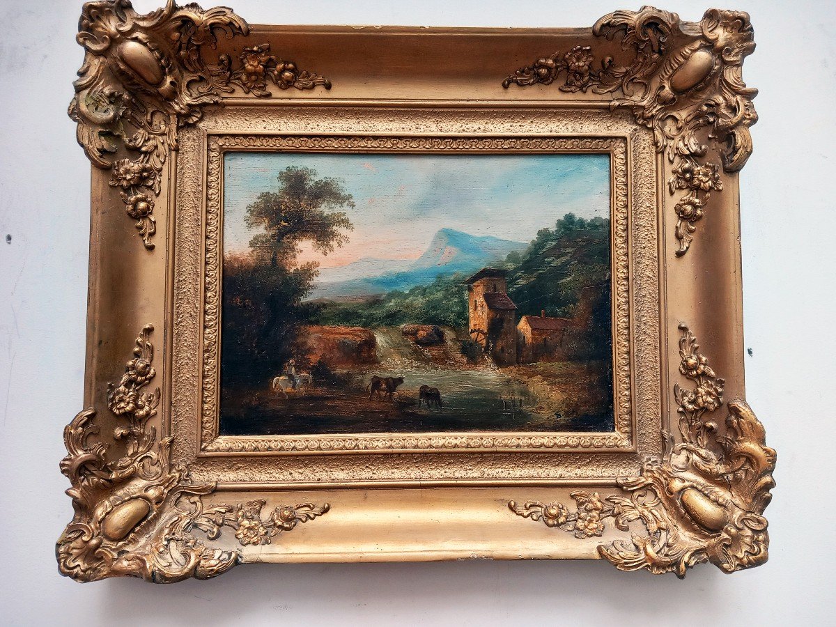  Dumoutier. Pair Of Landscapes On Panels-photo-4