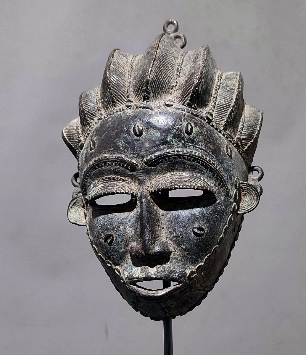Bronze Mask, Baoulé Blacksmith Sign, Ivory Coast