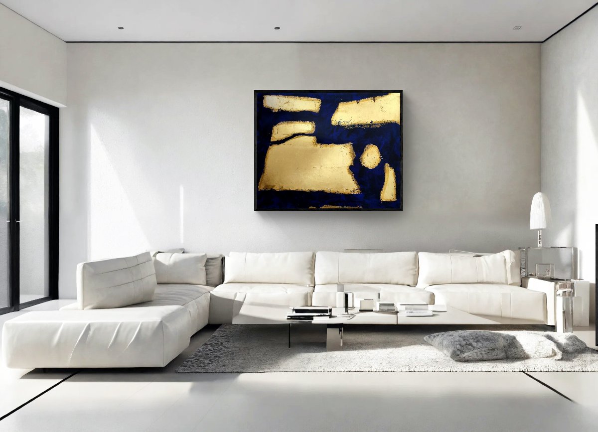 Abstract Painting With Gold Leaf -photo-4