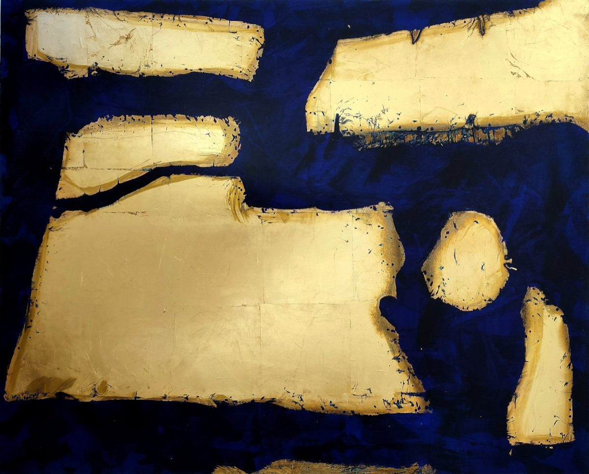 Abstract Painting With Gold Leaf -photo-5
