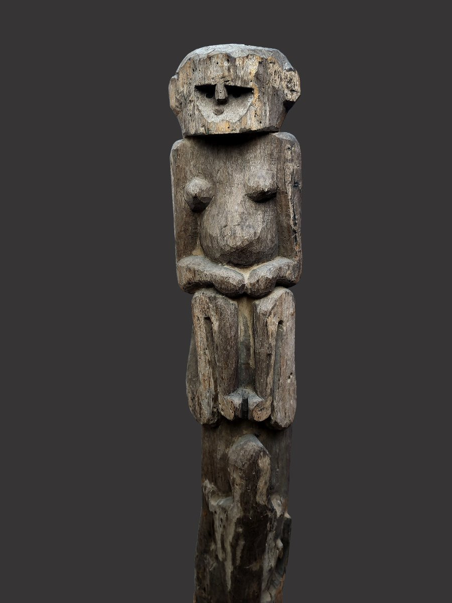 Hampatong Post Statue, Dayak, Kalimantan Borneo, Indonesia, Ancient Totem From The Wolmark Collection -photo-4