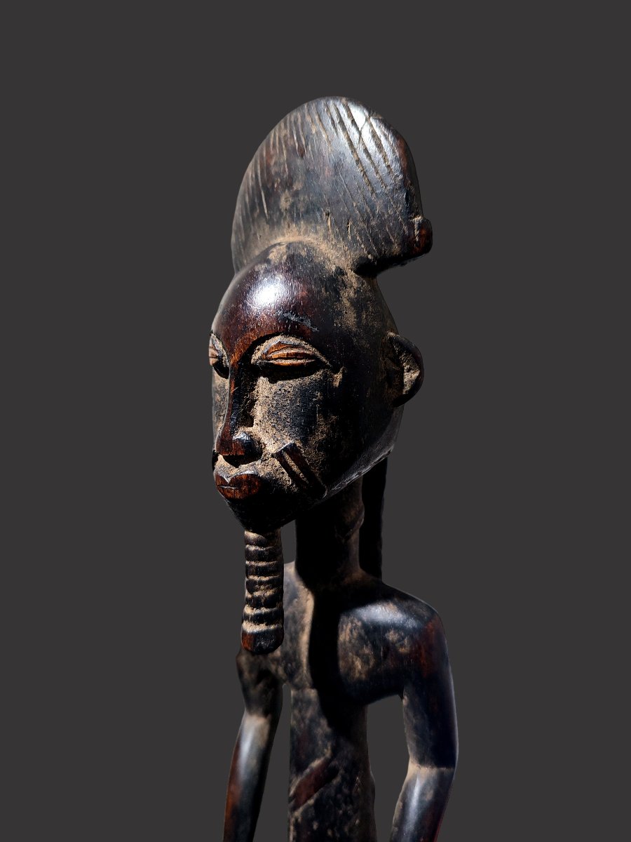 Blolo Bian Baoulé Ivory Coast Male Fetish Wedding Statue-photo-4