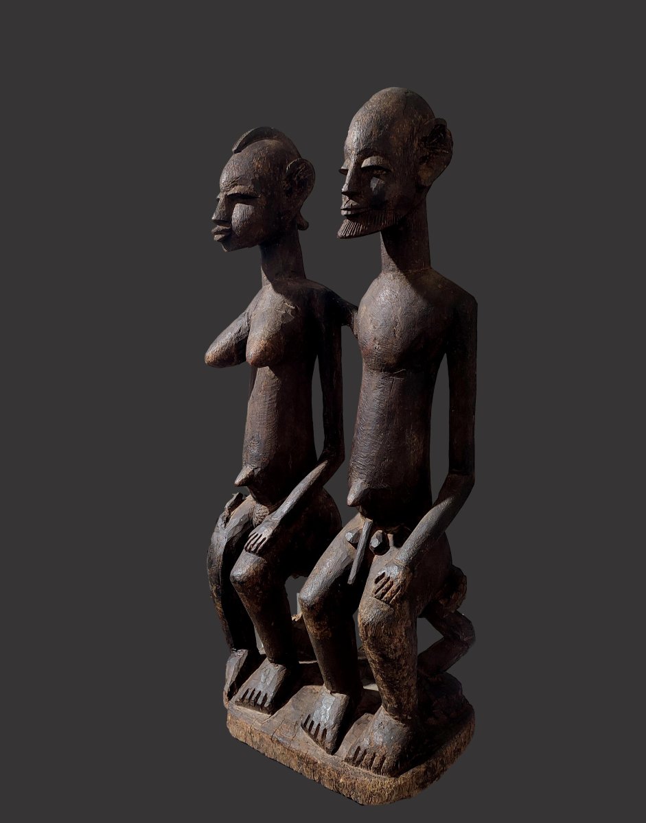 Large Dogon Couple Statue "the First" Mali-photo-2