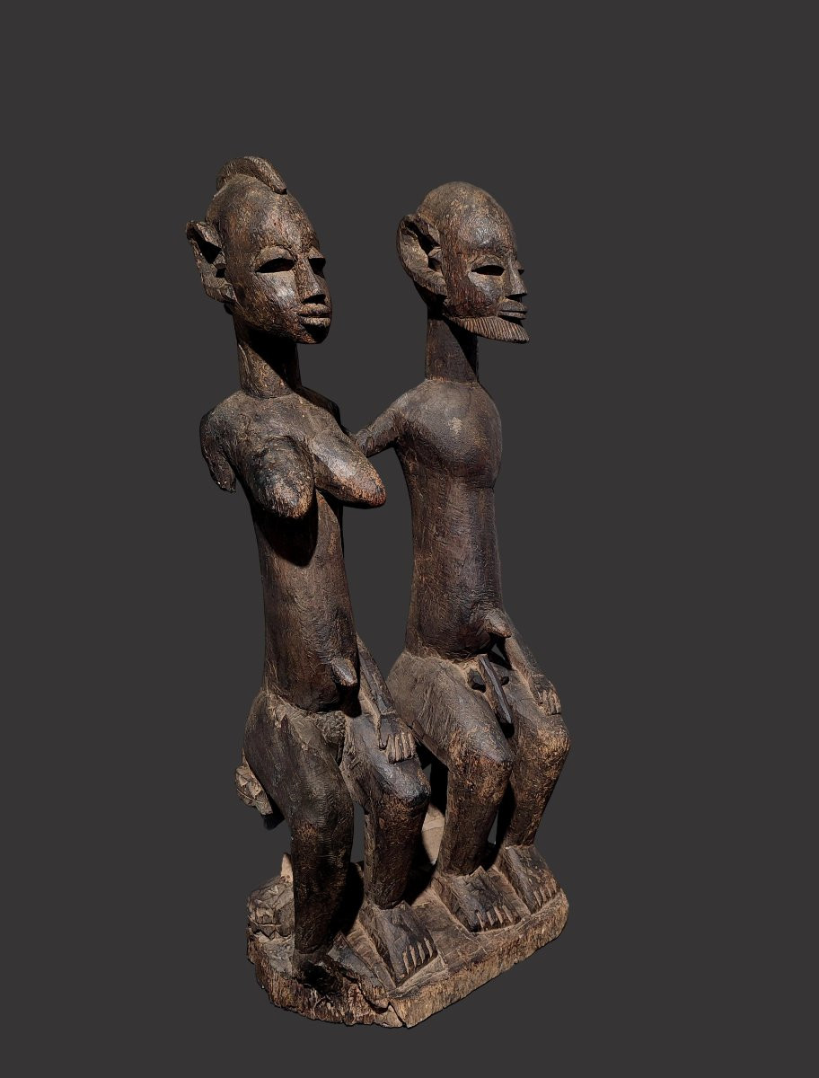 Large Dogon Couple Statue "the First" Mali-photo-3