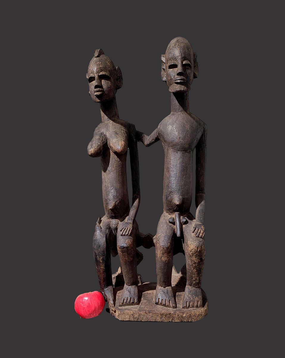 Large Dogon Couple Statue "the First" Mali-photo-4