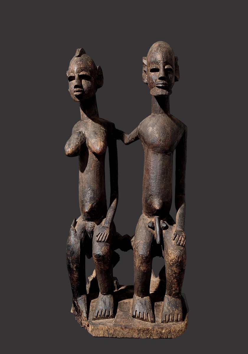 Large Dogon Couple Statue "the First" Mali