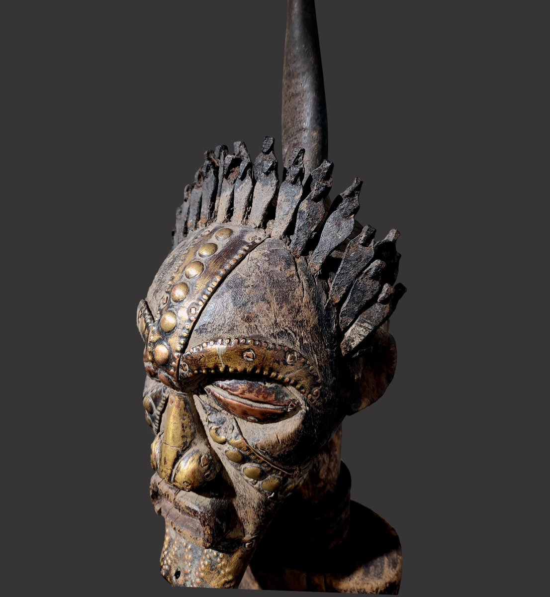 Songye Fetish Statue, Democratic Republic Of Congo, Nkisi Iron Horn, Drc-photo-3
