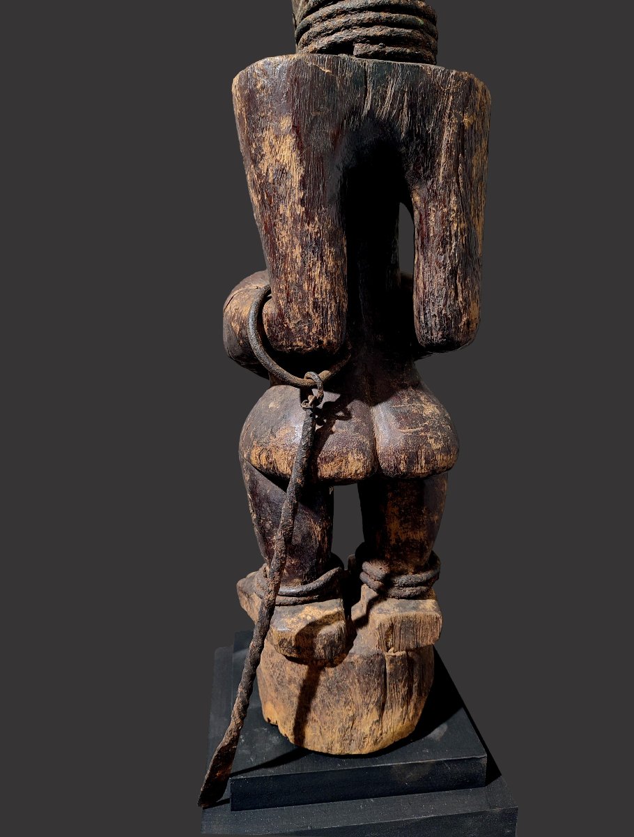 Songye Fetish Statue, Democratic Republic Of Congo, Nkisi Iron Horn, Drc-photo-4