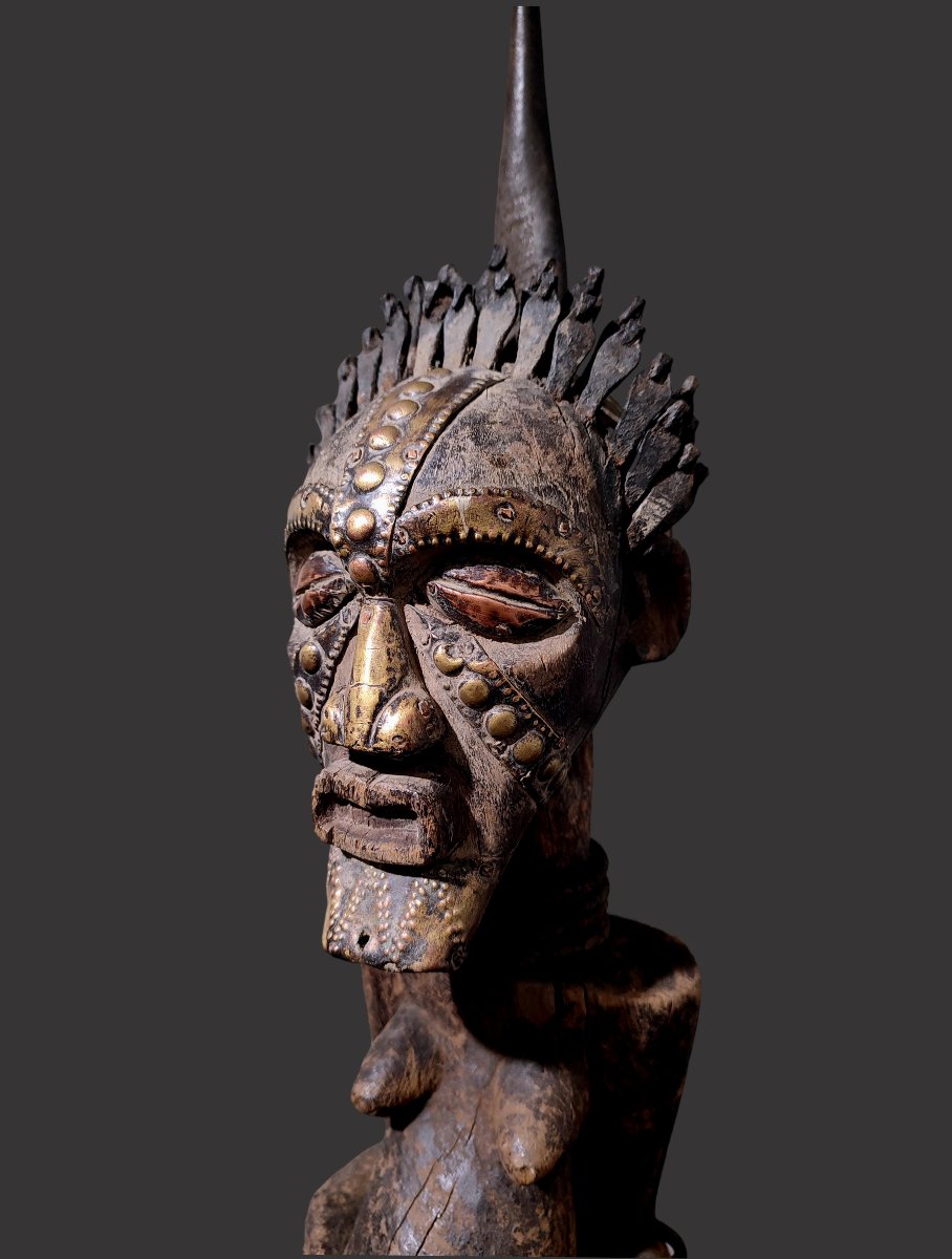Songye Fetish Statue, Democratic Republic Of Congo, Nkisi Iron Horn, Drc-photo-5